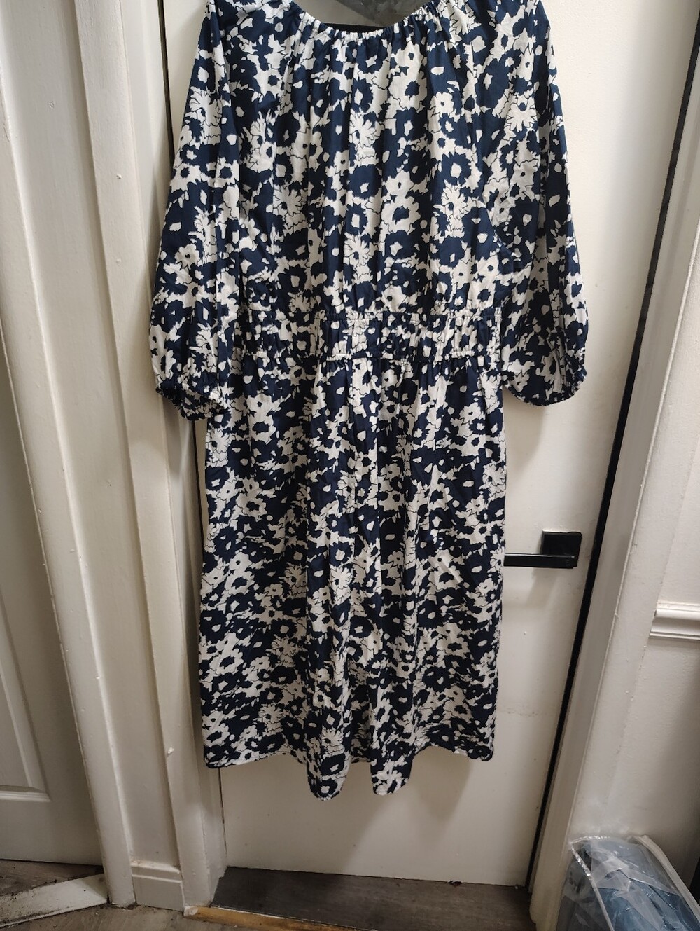 Tera&Sky Navy & White Floral Midi Dress - Women